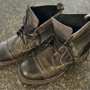 BED|STU Black Leather Ankle Boots